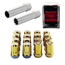画像をギャラリービューアに読み込む, McGard SplineDrive Tuner 4 Lug Install Kit w/Locks &amp; Tool (Cone) M12X1.5 / 13/16 Hex - Gold