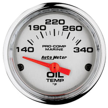 画像をギャラリービューアに読み込む, Autometer Marine Chrome Ultra-Lite 2-1/16in Electric Oil Temperature Gauge 140-300 Deg F