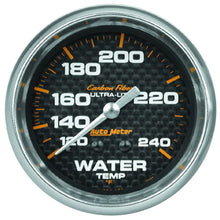 画像をギャラリービューアに読み込む, Autometer Carbon Fiber 2-5/8in 120-240 Deg F Mechanical Water Temp Gauge