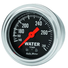 画像をギャラリービューアに読み込む, Autometer Traditional Chrome Mechanical Water Temperature 2 1/16in 140-280 F Gauge