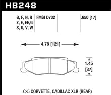画像をギャラリービューアに読み込む, Hawk 03-04 Chevrolet Corvette 5.7L 50th Anniversary Edition Rear ER-1 Brake Pads