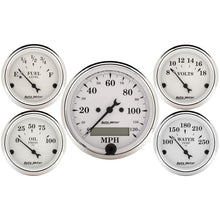 画像をギャラリービューアに読み込む, Autometer Old Tyme White 5 Piece Kit (Elec Speed/Elec Oil Press/Water Temp/Volt/Fuel Level) In-Dash