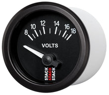 画像をギャラリービューアに読み込む, Autometer Stack Instruments 52mm 8-18V Electric Battery Voltage Gauge - Black