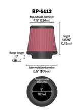 画像をギャラリービューアに読み込む, K&amp;N Cone Filter 5in ID 6.5in base 4.5in top 5.625in height carbon fiber look