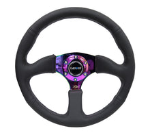 画像をギャラリービューアに読み込む, NRG Reinforced Steering Wheel (350mm / 2.5in. Deep) Leather Race Comfort Grip w/4mm Neochrome Spokes