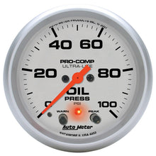画像をギャラリービューアに読み込む, Autometer Ultra-Lite 66.7mm Oil Press 2 5/8in 100PSI Digital Stepper Motor w/ Peak &amp; Warning Light