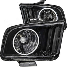 画像をギャラリービューアに読み込む, ANZO 2005-2009 Ford Mustang Crystal Headlights w/ Halo Black (CCFL)