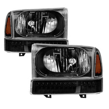 画像をギャラリービューアに読み込む, xTune Ford F250 F350 Superduty Excursion 99-04 OEM Style Headlights - Black HD-JH-FF25099-SET-LED-BK