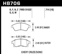 画像をギャラリービューアに読み込む, Hawk 11-12 Chevy Cruze Eco/LS/1LT/2LT/LTZ / 12 Sonic LS/LT/LTZ DTC-60 Front Race Brake Pads