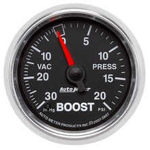 画像をギャラリービューアに読み込む, Autometer GS 52mm 30 in Hg/20 psi Mechanical Vacuum/Boost Gauge