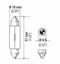 画像をギャラリービューアに読み込む, Hella Bulb 3175 12V 10W Sv858 T325 10X31(2)