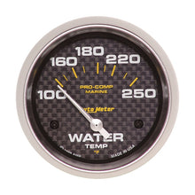 画像をギャラリービューアに読み込む, Autometer Marine Carbon Fiber 2-5/8in Electric Water Temperature Gauge 100-250 Deg F