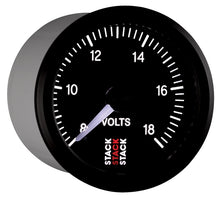 画像をギャラリービューアに読み込む, Autometer Stack 52mm 8-18V Pro Stepper Motor Battery Voltage Gauge - Black