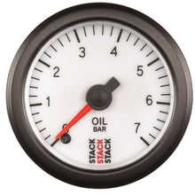 画像をギャラリービューアに読み込む, Autometer Stack 52mm 0-7 Bar M10 Male Pro Stepper Motor Oil Pressure Gauge - White