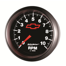 画像をギャラリービューアに読み込む, AutoMeter Gauge Tachometer 3-3/8in. 10K RPM In-Dash Chevy Red Bowtie Black