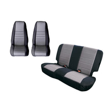 画像をギャラリービューアに読み込む, Rugged Ridge Seat Cover Kit Black/Gray 80-90 Jeep CJ/YJ