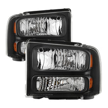 画像をギャラリービューアに読み込む, xTune Ford F250 F350 F450 Superduty Excursion 99-04 Headlights Black HD-JH-FF25099-HA-BK