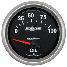 画像をギャラリービューアに読み込む, Autometer Sport-Comp II 0-100 PSI Short Sweep Electronic Oil Pressure Gauge