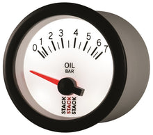 画像をギャラリービューアに読み込む, Autometer Stack 52mm 0-7 Bar M10 Male Electric Oil Pressure Gauge - White