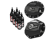 画像をギャラリービューアに読み込む, aFe Pro Series F&amp;R Differential Cover Black w/ Machined Fins 13-18 RAM 6.7L w/ 75W90 Synth Gear Oil