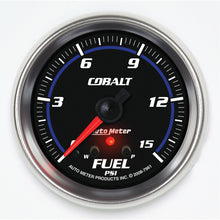 画像をギャラリービューアに読み込む, AutoMeter Gauge Fuel Press 2-5/8in. 15PSI Stepper Motor W/ Peak &amp; Warn Cobalt