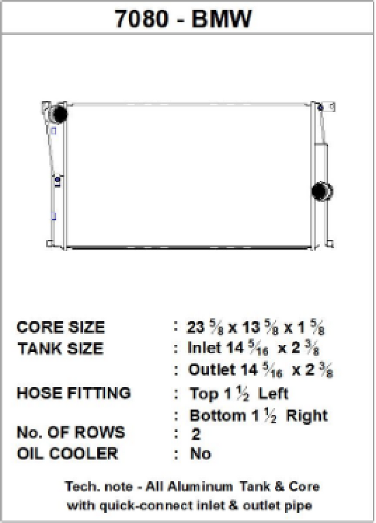 CSF BMW 2 Series (F22/F23) / BMW 3 Series (F30/F31/F34) / BMW 4 Series (F32/F33/F36) M/T Radiator
