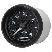 画像をギャラリービューアに読み込む, Autometer GT Series 52mm Mechanical 120-240 Deg F Water Temperature Gauge