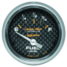 画像をギャラリービューアに読み込む, Autometer Carbon Fiber 52mm 0E-90F Short Sweep Electronic Fuel Level Gauge