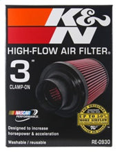 画像をギャラリービューアに読み込む, K&amp;N Universal Rubber Filter - Round Tapered 6in Base OD x 3in Flange ID x 6in H