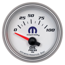 画像をギャラリービューアに読み込む, Autometer Mopar 52mm Short Sweep Electronic 0-100 PSI Oil Pressure Gauge