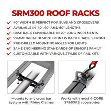 画像をギャラリービューアに読み込む, Go Rhino SRM300 Dual Rail Kit (For 40x40in. Rack) - Tex. Blk (Rails ONLY - Req. Platform)