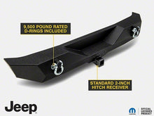 画像をギャラリービューアに読み込む, Officially Licensed Jeep 07-18 Jeep Wrangler JK Trail Force HD Rear Bumper w/ Jeep Logo