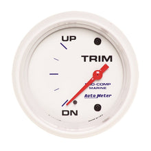 画像をギャラリービューアに読み込む, Autometer Marine White Gauge 2-5/8in Electric Trim Level Gauge 0OHM Down - 90OHM Up