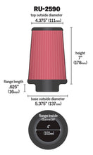 画像をギャラリービューアに読み込む, K&amp;N Filter Universal Rubber Filter 4 inch Flange 5 3/8 inch Base 4 3/8 inch Top 7 inch Height
