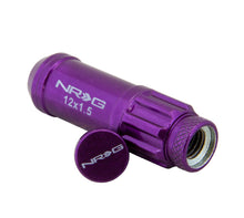 画像をギャラリービューアに読み込む, NRG 700 Series M12 X 1.5 Steel Lug Nut w/Dust Cap Cover Set 21 Pc w/Locks &amp; Lock Socket - Purple