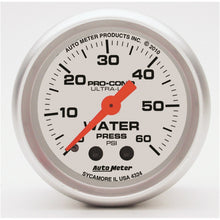 画像をギャラリービューアに読み込む, Autometer Ultra-Lite 52mm 60 PSI Mechanical Water Pressure Gauge