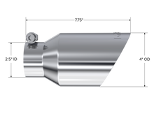画像をギャラリービューアに読み込む, MBRP Universal Tip 4in O.D. Dual Wall Angled 2.5in inlet 8in length T304