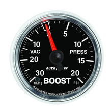 画像をギャラリービューアに読み込む, Autometer GS 52mm 30 in Hg/20 psi Mechanical Vacuum/Boost Gauge