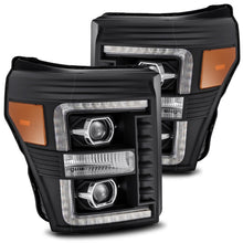画像をギャラリービューアに読み込む, AlphaRex 11-16 Ford F-350 SD LUXX LED Proj Headlights Plank Style Black w/Activ Light/Seq Signal