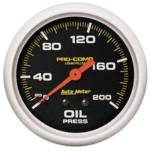 画像をギャラリービューアに読み込む, AutoMeter Gauge Oil Press 2-5/8in. 200PSI Liquid Filled Mech Pro-Comp