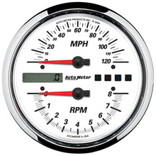 画像をギャラリービューアに読み込む, Autometer Pro-Cycle Gauge Tach/Speedo 4 1/2in 8K Rpm/120 Mph White