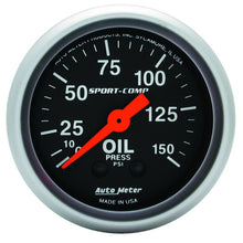 画像をギャラリービューアに読み込む, Autometer Sport Comp 52mm Mechanical 0-150 PSI Oil Pressure Gauge