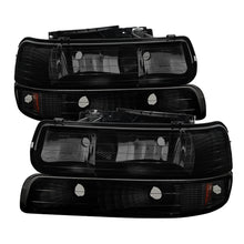 画像をギャラリービューアに読み込む, xTune Chevy Tahoe 00-06 Amber Crystal Headlights w/ Bumper Lights Black Smoke HD-JH-CSIL99-SET-BSM