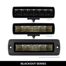 画像をギャラリービューアに読み込む, Go Rhino Xplor Blackout Series Sixline LED Flood Light Kit (Flush Mount) - Blk (Pair)