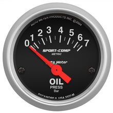 画像をギャラリービューアに読み込む, Autometer Sport-Comp 52mm 0-7 Bar Short Sweep Electronic Oil Pressure Gauge