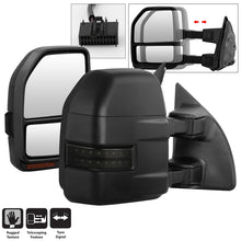 画像をギャラリービューアに読み込む, xTune 08-15 Ford Super Duty LED Telescoping Manual Mirrors - Smk (Pair) (MIR-FDSD08S-G4-MA-RSM-SET)