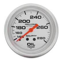 画像をギャラリービューアに読み込む, Autometer Ultra-Lite 66.7mm Mechanical 140-280 Degree F Oil Temperature Gauge w/ 6in Tubing