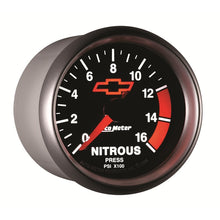 画像をギャラリービューアに読み込む, Autometer GM Bowtie Black 2-1/16in 0-1600 PSI Nitrous Pressure - Digital Stepper Motor