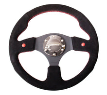 画像をギャラリービューアに読み込む, NRG Reinforced Steering Wheel (320mm) Blk Suede w/Dual Buttons