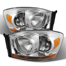 画像をギャラリービューアに読み込む, xTune Dodge Ram 06-08 w/ Chrome Bezel &amp; Amber Bar Headlights Chrome HD-JH-DRAM06-AM-C